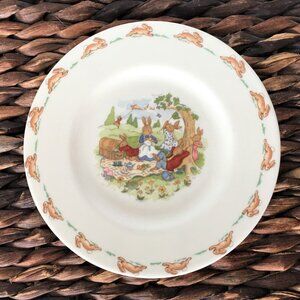 Royal Doulton Bunnykins Plate in Picnic Scene Pattern